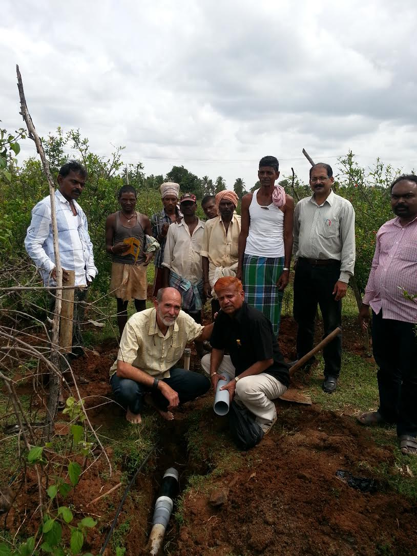 India structured water installation pomegranate orchard